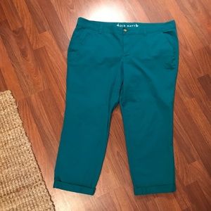 18 Regular Ankle Length Dark Teal Pants, Plus Size